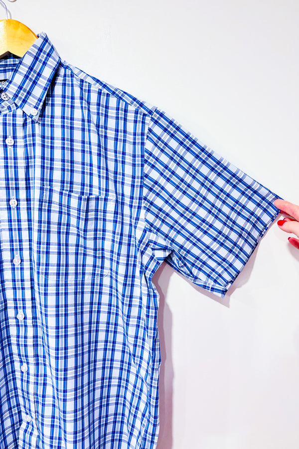 Chemise bleue à carreaux - Homme seconde main - Kirkland- La Penderie du Paradis