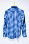 Chemise en flanelle bleue à carreaux - Homme seconde main - Scott Ellis- La Penderie du Paradis