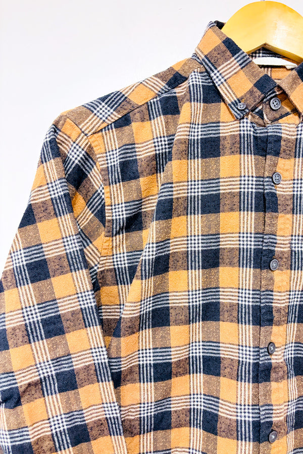 Chemise en flanelle brune à carreaux - Homme seconde main - RW&CO.- La Penderie du Paradis