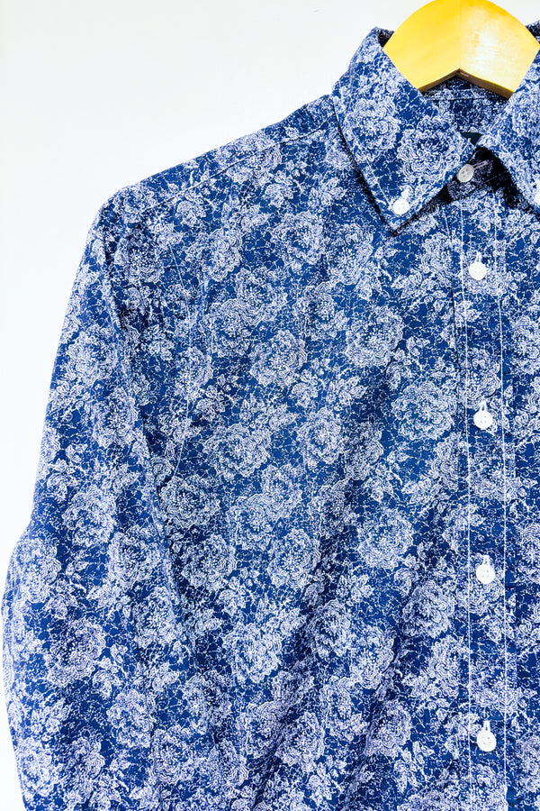 Chemise marine fleurie - Homme* seconde main - Kenneth Cole- La Penderie du Paradis