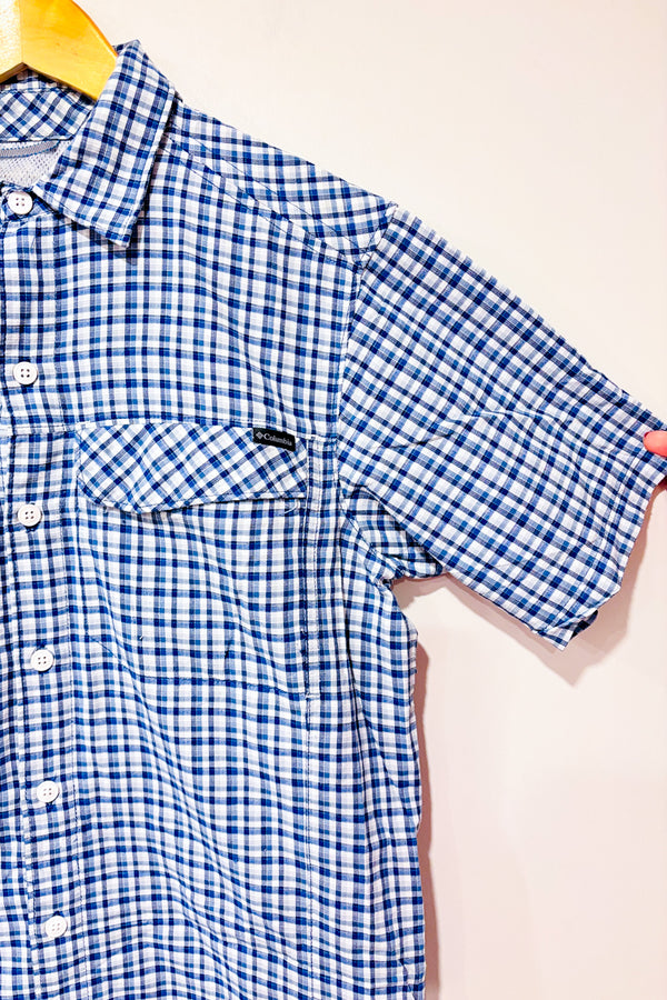 Chemise bleue et blanche à carreaux - Homme seconde main - Columbia- La Penderie du Paradis