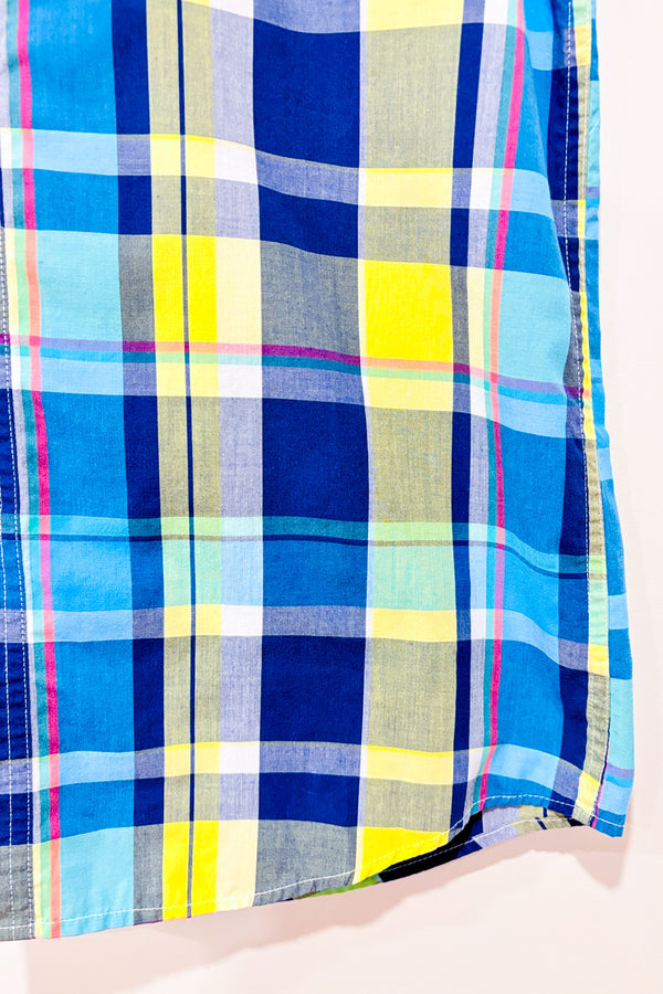 Chemise bleue et jaune à carreaux - Homme seconde main - Chaps- La Penderie du Paradis