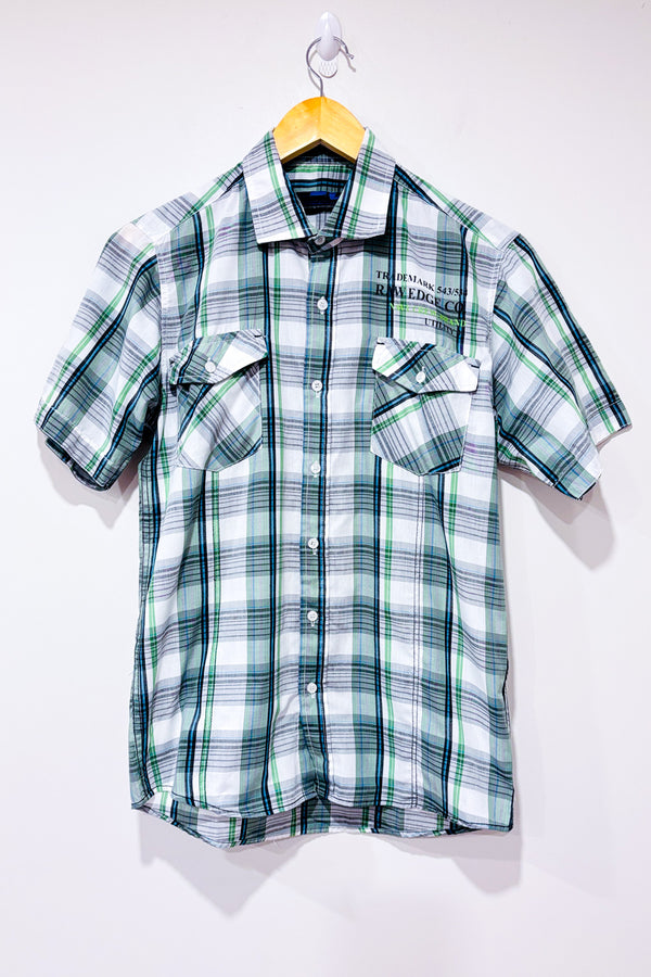 Chemise verte et blanche à carreaux - Homme seconde main - Navy Crew- La Penderie du Paradis