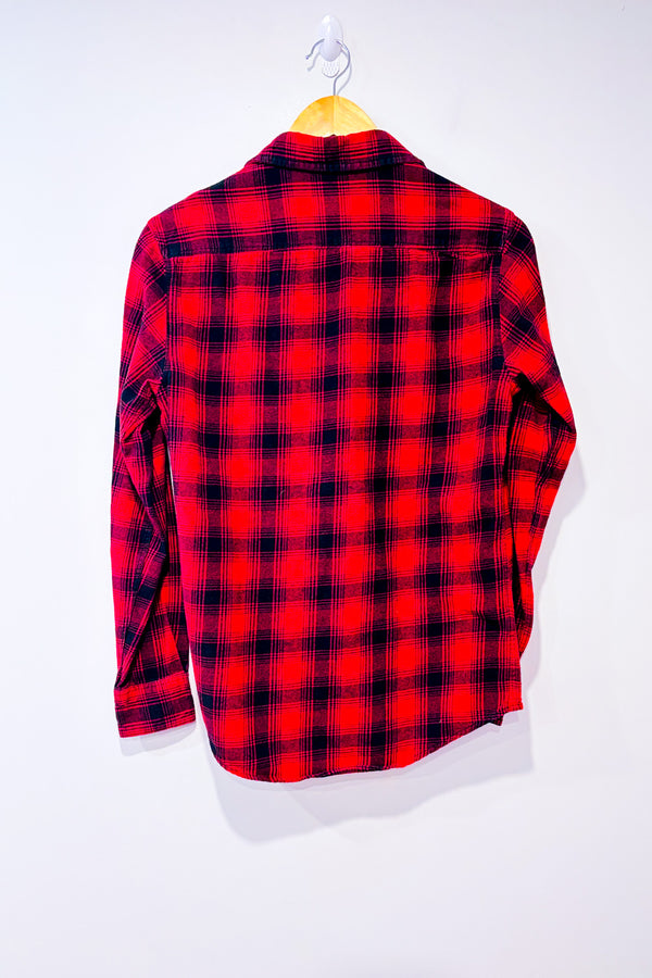 Chemise en flanelle rouge et marine à carreaux - Homme seconde main - 21 Men- La Penderie du Paradis