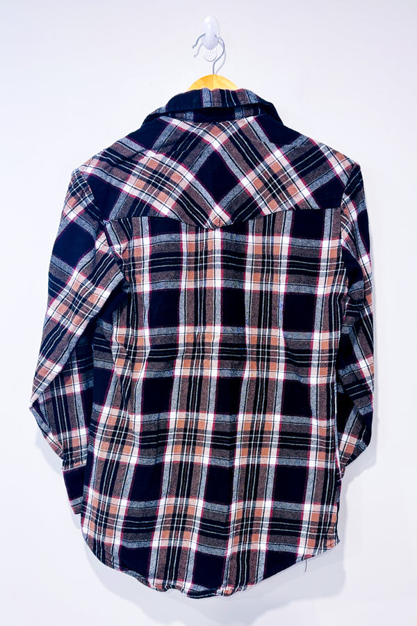 Chemise en flanelle brune et noire à carreaux - Homme seconde main - Plains Western Wear- La Penderie du Paradis