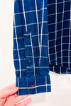 Chemise bleue et blanche à carreaux en coton et lin - Homme seconde main - Frank & Oak- La Penderie du Paradis