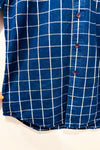 Chemise bleue et blanche à carreaux en coton et lin - Homme seconde main - Frank & Oak- La Penderie du Paradis