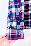Chemise en flanelle bleue et rouge à carreaux seconde main - Jachs New York- La Penderie du Paradis