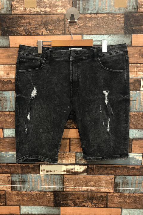 Bermuda noir en jeans (xl) - Homme seconde main Uh Denim   
