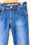 Jeans bleu foncé jambe droite (s) - Homme-Christopher Jeans-La Penderie du Paradis 🕊