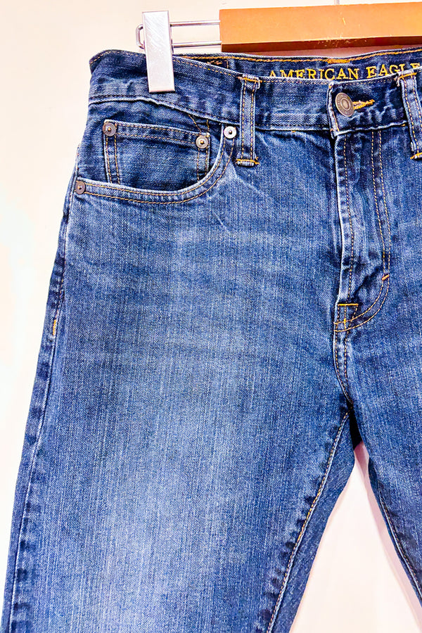 Jeans bleu foncé délavé (s) - Homme seconde main - American Eagle- La Penderie du Paradis