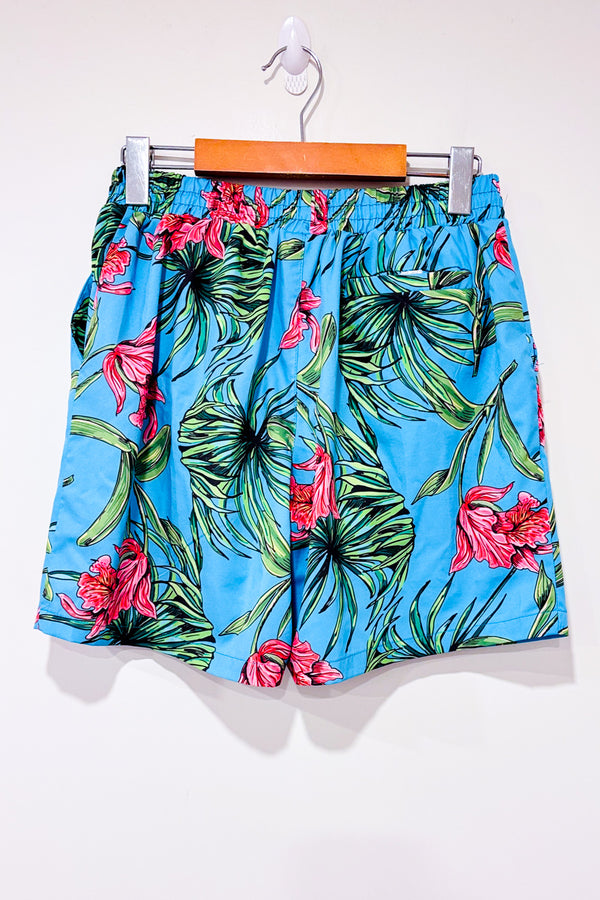 Maillot de bain bleu motif hawaïen - Homme seconde main - Cove- La Penderie du Paradis