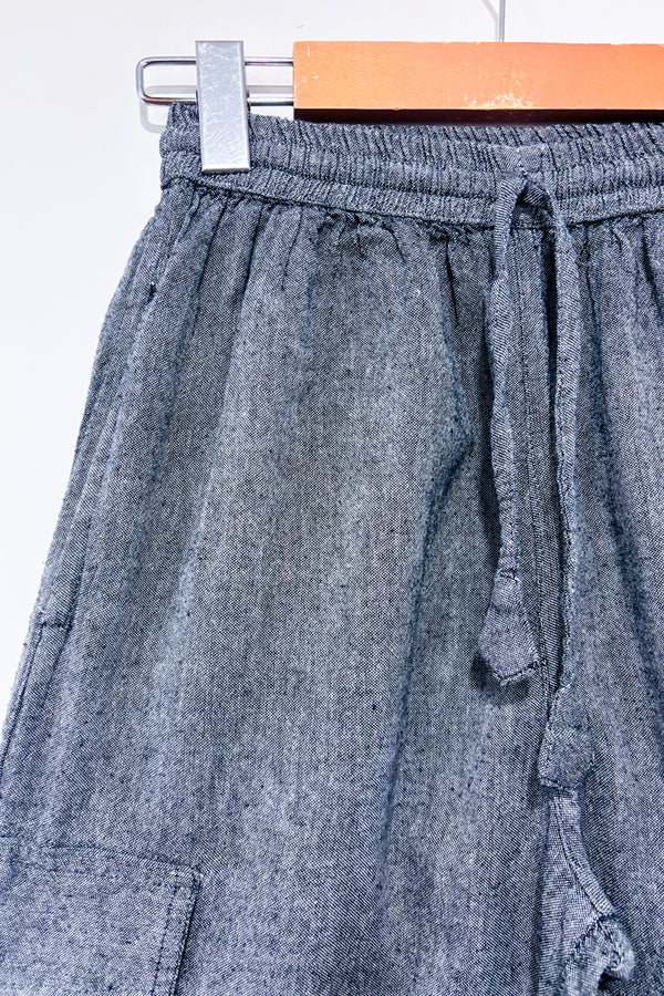 Bermuda cargo fluide gris taille élastique - Homme seconde main - Ark Imports- La Penderie du Paradis