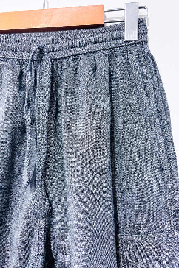 Bermuda cargo fluide gris taille élastique - Homme seconde main - Ark Imports- La Penderie du Paradis
