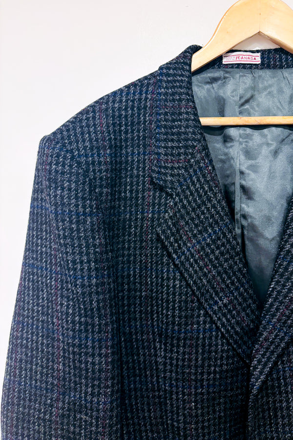Veston en laine noir à carreaux (l) - Homme-Henley-La Penderie du Paradis 🕊