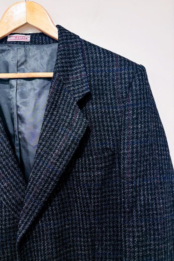 Veston en laine noir à carreaux (l) - Homme-Henley-La Penderie du Paradis 🕊