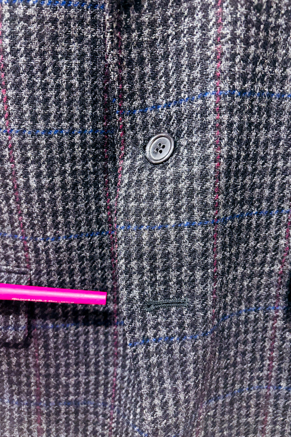 Veston en laine noir à carreaux (l) - Homme-Henley-La Penderie du Paradis 🕊