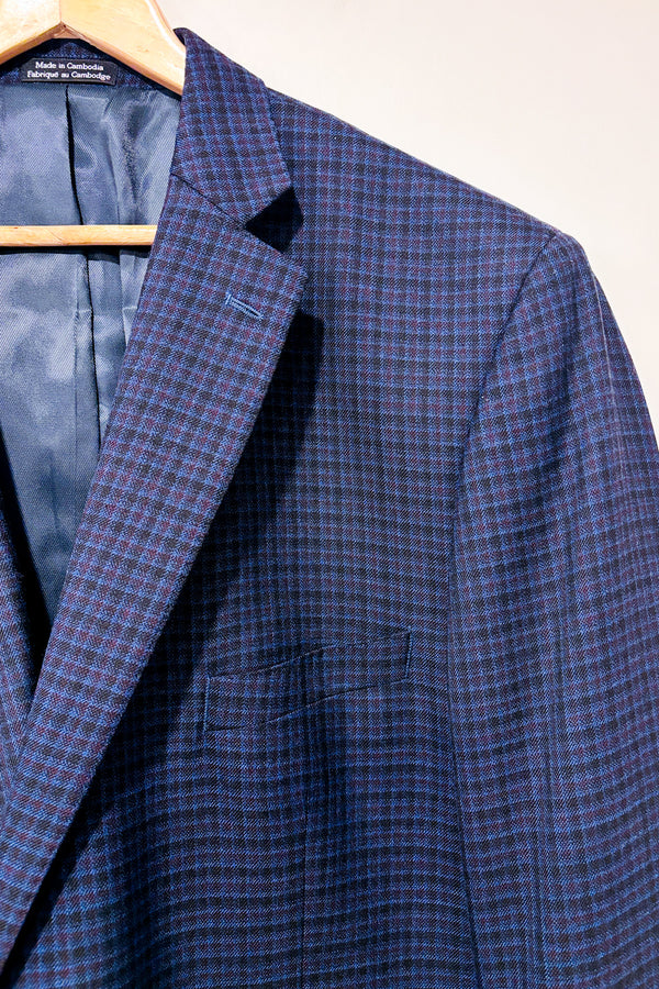 Veston marine à carreaux (xl) - Homme *-Alfred Sung-La Penderie du Paradis 🕊