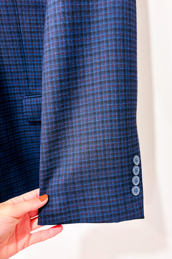 Veston marine à carreaux (xl) - Homme *-Alfred Sung-La Penderie du Paradis 🕊