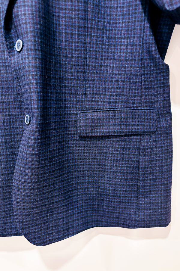 Veston marine à carreaux (xl) - Homme *-Alfred Sung-La Penderie du Paradis 🕊