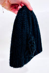 Tuque noire en tricot avec fleur seconde main - Autres- La Penderie du Paradis