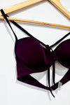 Haut de maillot de bain balconnet pigeonnant prune (36B) -- La Penderie du Paradis ?
