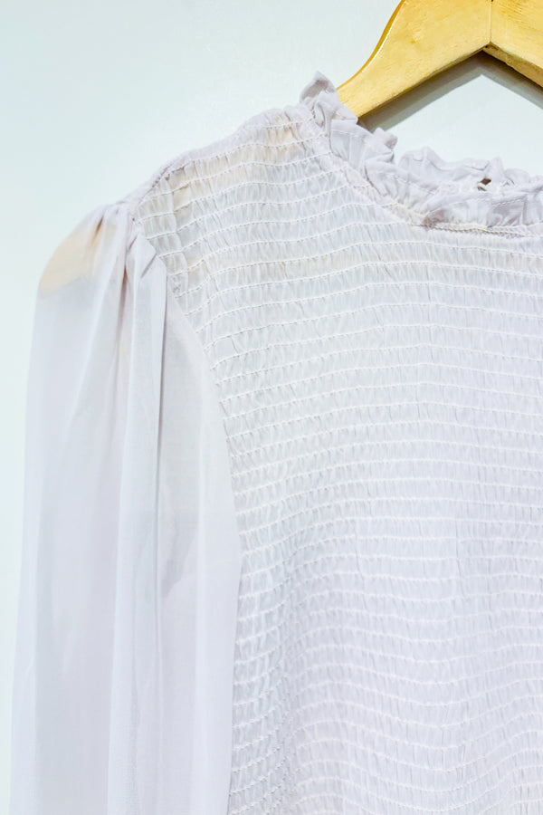 Haut extensible lilas avec manches transparentes (s) - Q + A Los Angeles - La Penderie du Paradis ?