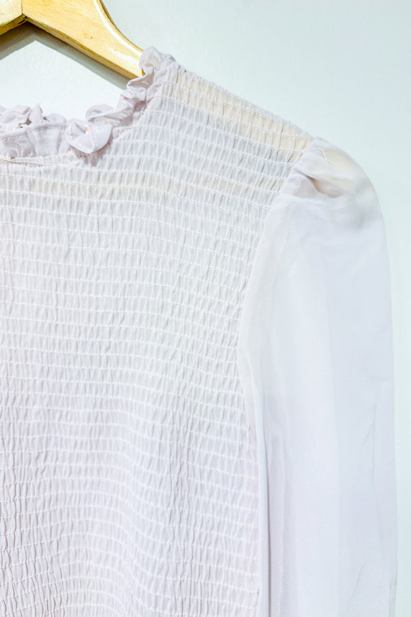 Haut extensible lilas avec manches transparentes (s) - Q + A Los Angeles - La Penderie du Paradis ?