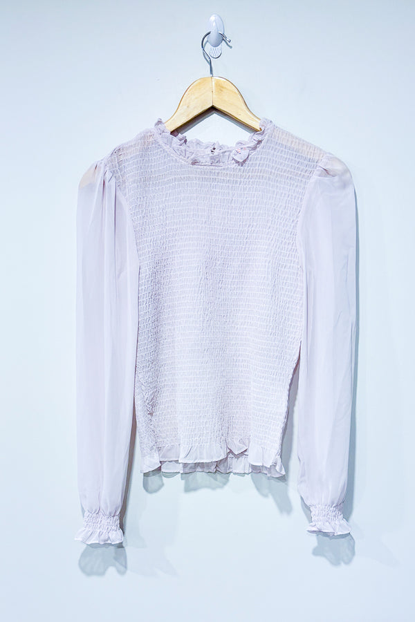 Haut extensible lilas avec manches transparentes (s) - Q + A Los Angeles - La Penderie du Paradis ?