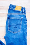 Jeans court bleu délavé jambe étroite (xxs)-American Eagle-La Penderie du Paradis 🕊