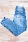 Jeans mom bleu pâle troué (xs)-Refuge-La Penderie du Paradis 🕊