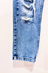 Jeans mom bleu pâle troué (xs)-Refuge-La Penderie du Paradis 🕊