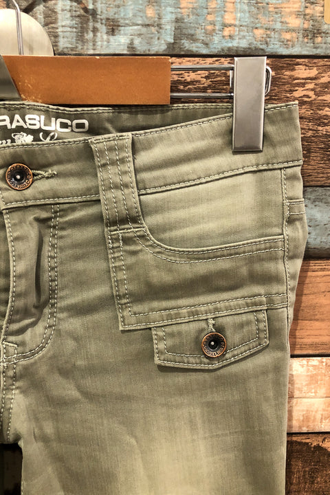 Jeans gris-vert délavé (s) seconde main Parasuco   