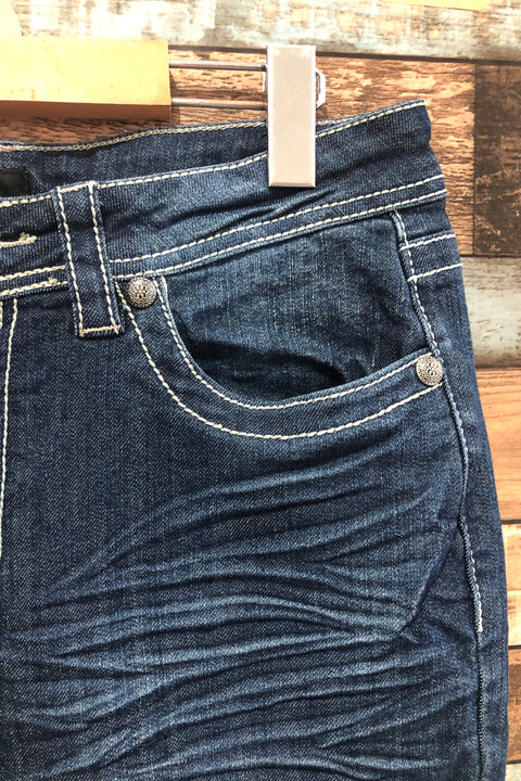 Jeans bleu foncé délavé (m) seconde main Suko Jeans   