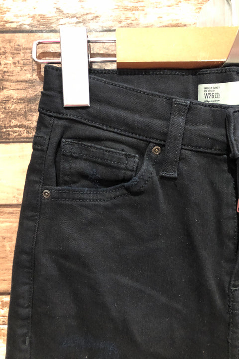 Jeans Jamie noir troués taille haute (s) seconde main Top Shop   