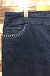 Jeans extensible bleu foncé avec diamants (xl) seconde main Reitmans 