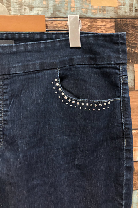 Jeans extensible bleu foncé avec diamants (xl) seconde main Reitmans   