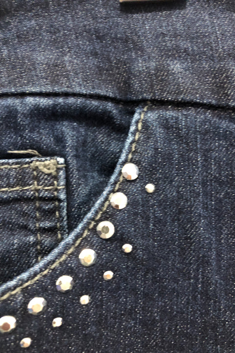 Jeans extensible bleu foncé avec diamants (xl) seconde main Reitmans   