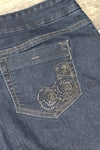 Jeans extensible bleu foncé avec diamants (xl) seconde main Reitmans 