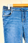 Jeans bleu délavé jambe étroite avec taille élastique (m) -- La Penderie du Paradis ?