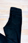 Black Skinny Jeggings Mid-Rise Elastic Waist (s)