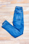 Jeans bleu pâle effet usé jambe étroite (xs)