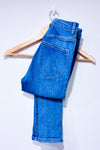 Jeans bleu pâle effet usé jambe étroite (xs)