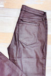 Jeans chocolat lustré coupe ultra étroite (s)