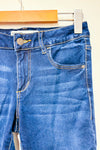 Jeans bleu foncé délavé à taille haute (xs)