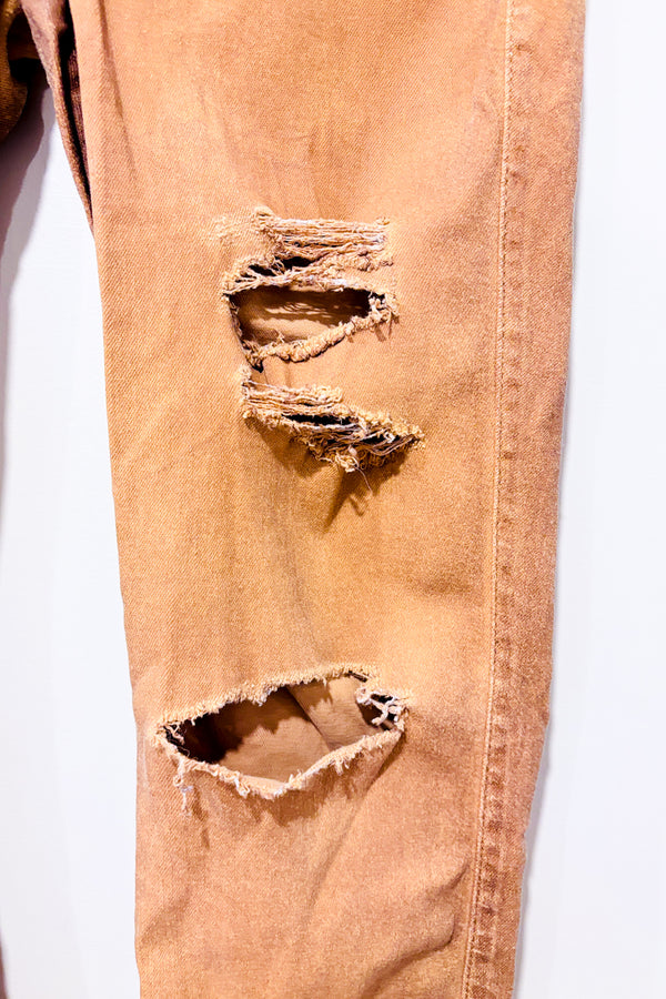 Jeans taupe effet usé jambe étroite (m)-Guess-La Penderie du Paradis 🕊