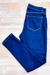 Jeans bleu foncé jambe étroite taille haute (s)