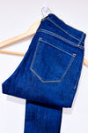 Jeans bleu foncé jambe étroite taille haute (s)