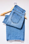 Jeans court jambe ample bleu pâle (s)-SHEIN-La Penderie du Paradis 🕊