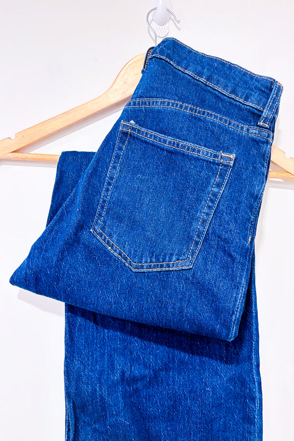 Jeans ample bleu foncé à taille hautejambe évasée (s)-H&M-La Penderie du Paradis 🕊